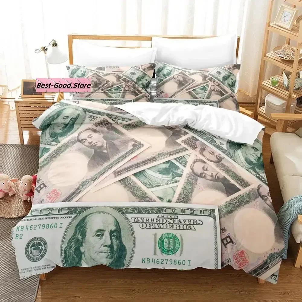 Dolar Beding Set Single Twin Ful Quen King-Sized Dimensionsd Dimensions Bed Linen Set Aldult Kid Bedrom Duvetcover Sets 3D Print Money bed shet set