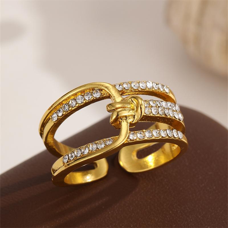 

Environmentally Friendly Full-cut Diamond Ring, Adjustable Opening Ring, Women s Design, Stylish and Unique Ring for The Index Finger. золотой