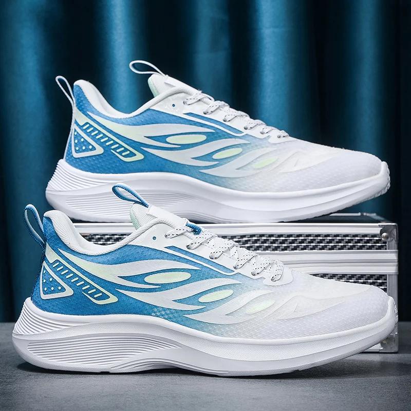 Autumn New Sneakers for Men Thick Sole Lightweight Running Shoes Outdoor Mesh Breathable Casual Hiking Shoes In Large Size 2024