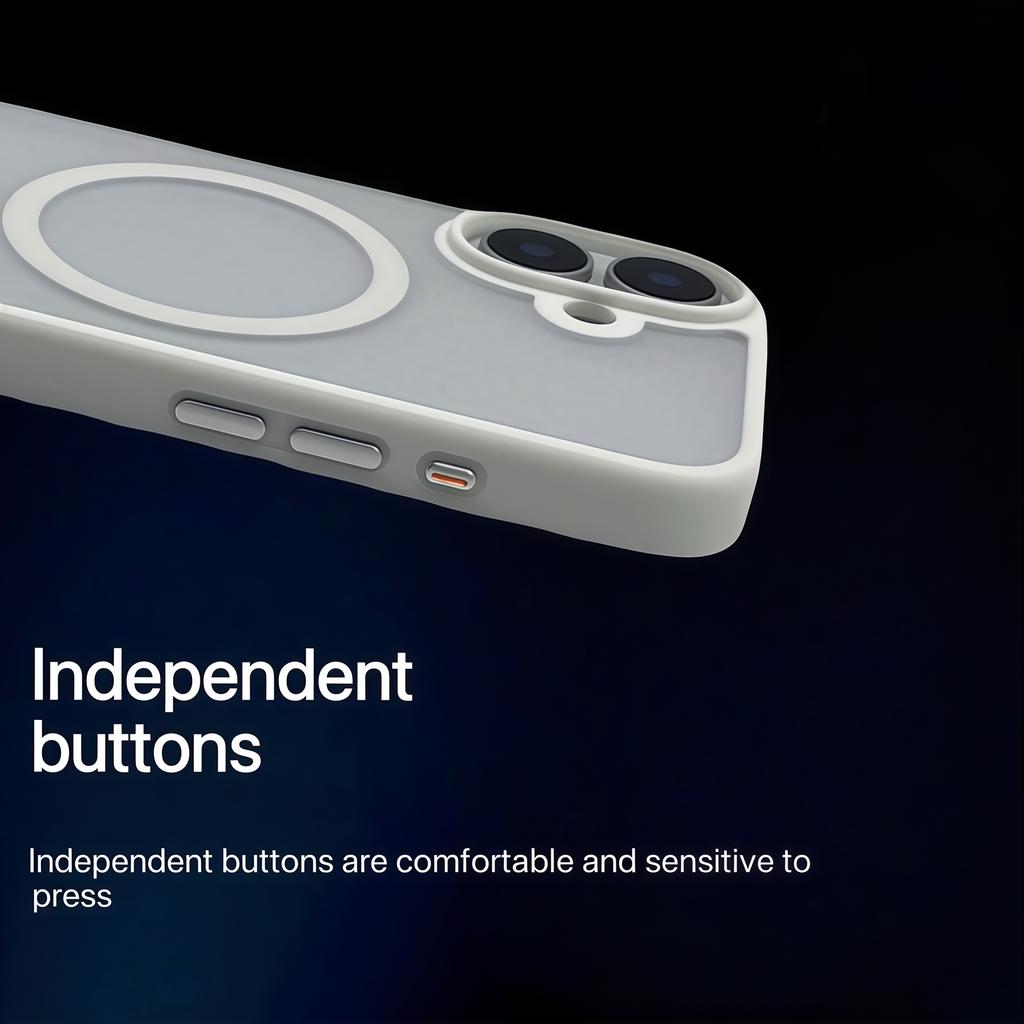 Pro iPhone 17 Magnetické pouzdro Skin Touch TPU Akrylový zadní kryt telefonu