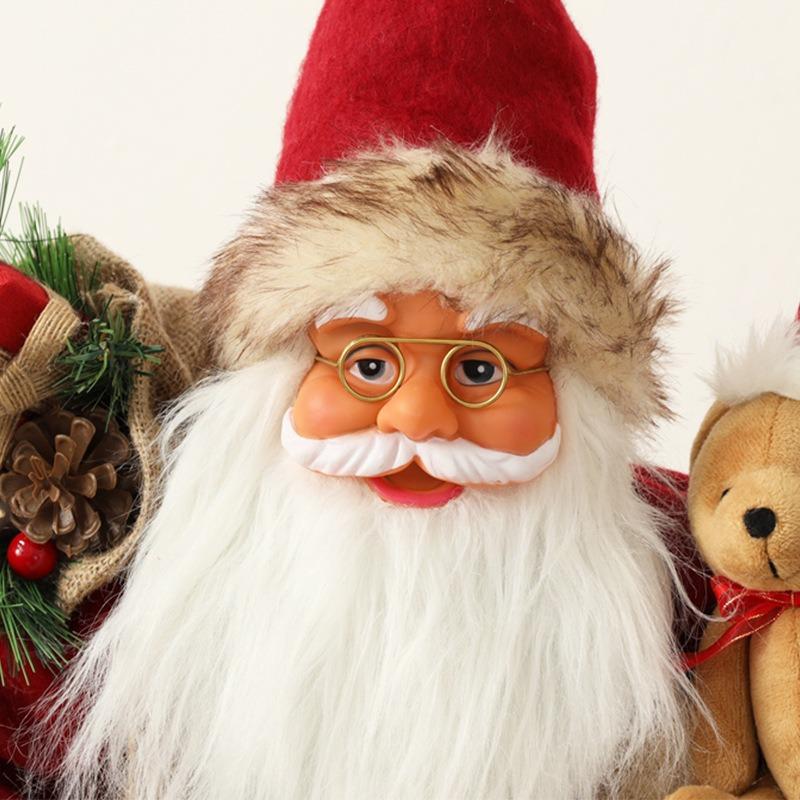 25 New Christmas Decorations Santa Claus Doll Carrying Bear Plush Doll Ornament Christmas Crafts