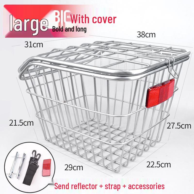 Large Capacity Mountain Bike Front and Rear Cargo Baskets with Accessories