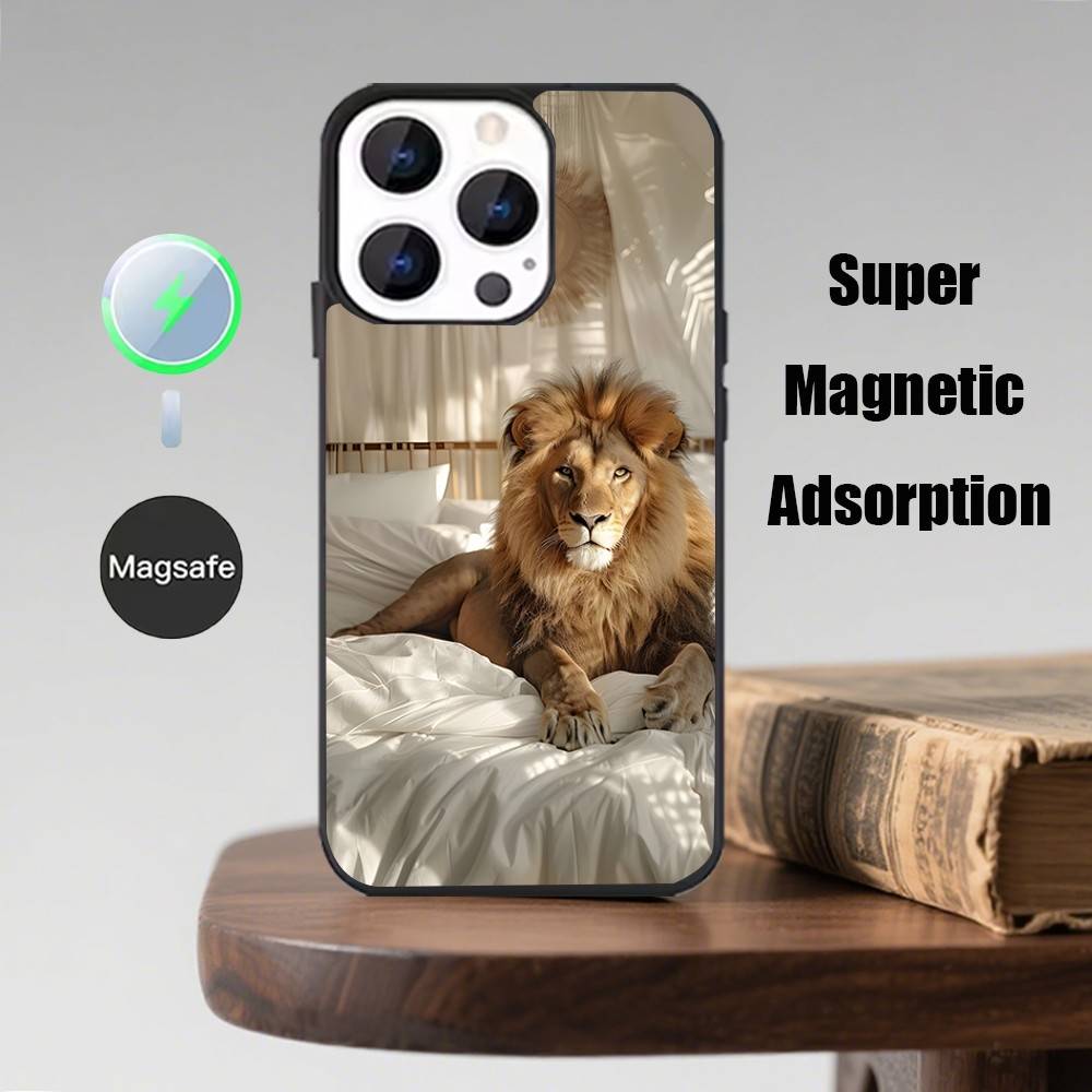Animal Cover Tiger Lion Phone Case  For iPhone 17,16,15,14,13,12,11,Pro,Max,Plus,Mini,Magsafe,Magnetic Wireless Charging Case