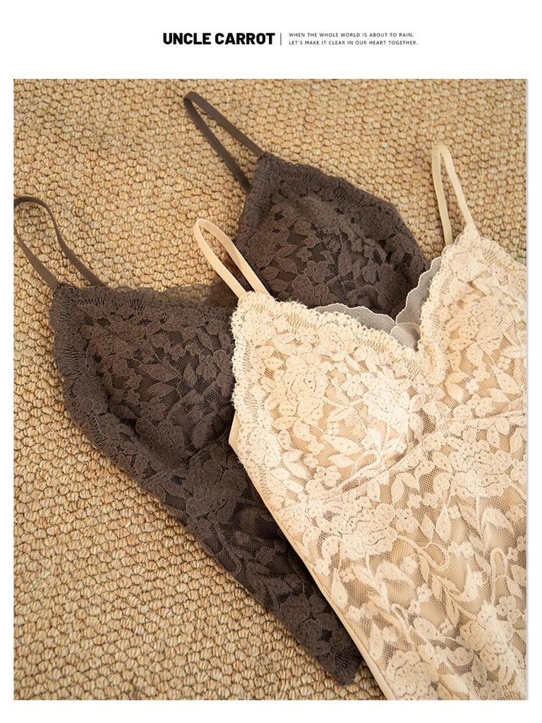Women's Lace Camisole with Built-In Bra, Fleece-Lined, Sexy Slim-Fit for Autumn/Winter