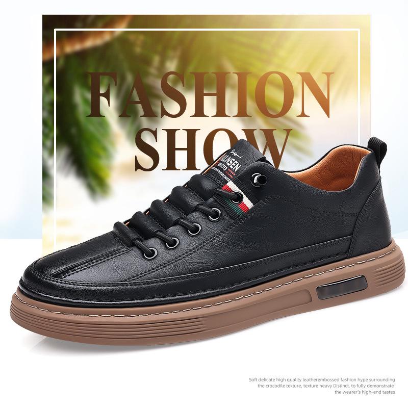 2025 Spring/Autumn Men's Genuine Leather Sneakers - Versatile, Breathable, and Soft Sole Casual Shoes