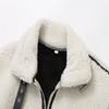 Women's Wear Casual Fur One Piece Lamb Wool Contrast Color Plush Warm Jacket