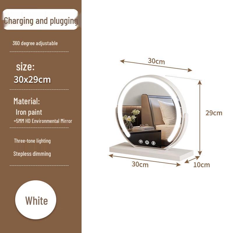 Silinfei Half-Round Rotating LED Makeup Mirror