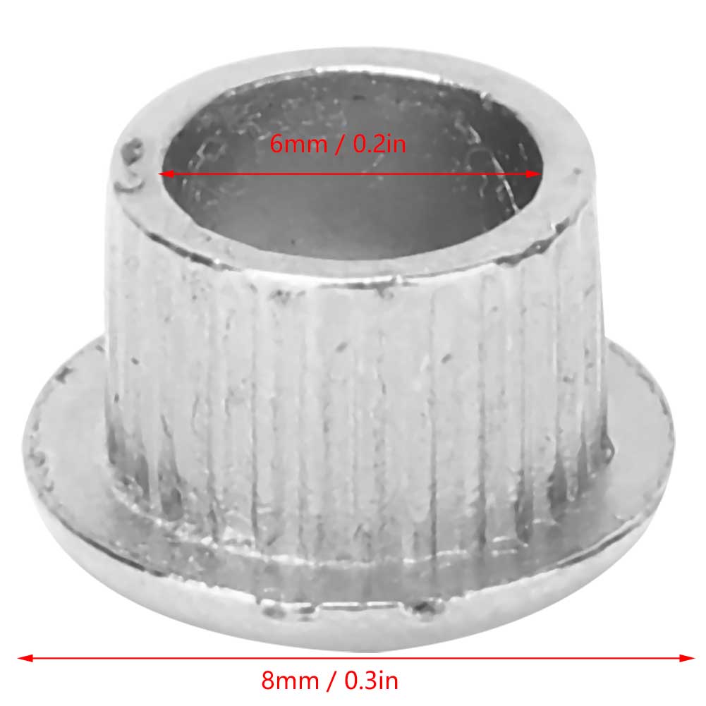 6Pcs Metal Guitar Tuner Conversion Bushings Adapter Ferrules Repairing Accessories