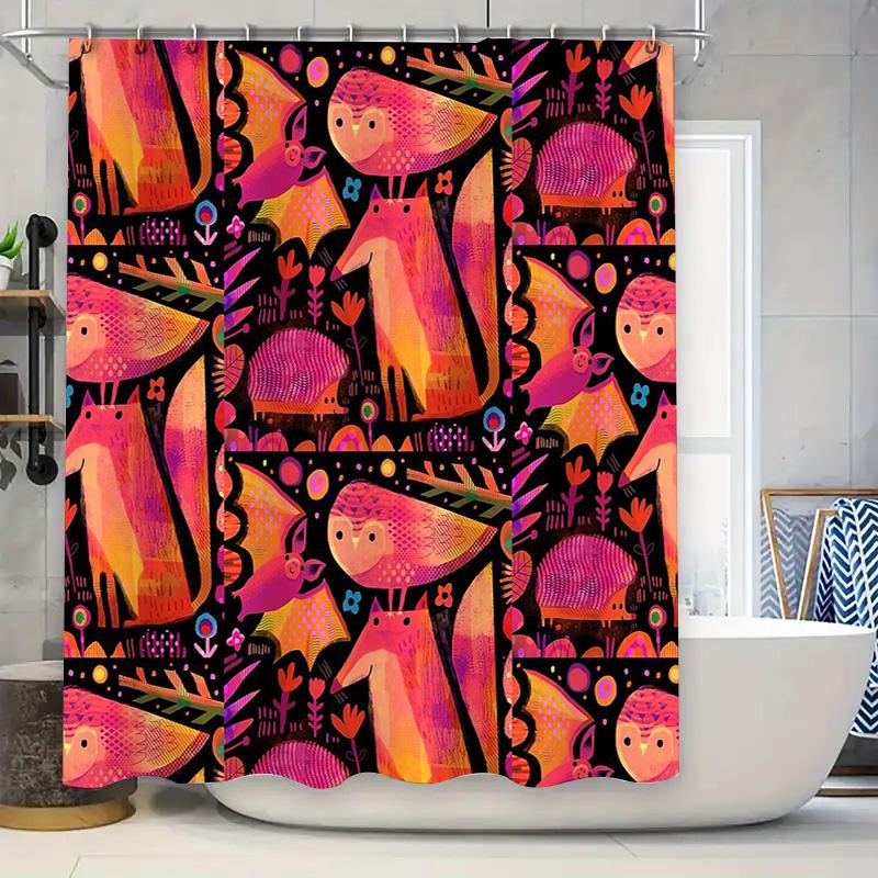 

Floral Bat Shower Curtain Halloween Spooky Gothic Home Decor Bathroom Set Vintage Dark Art Tapestry Wall Hanging W60H190(CM)-1 Pcs