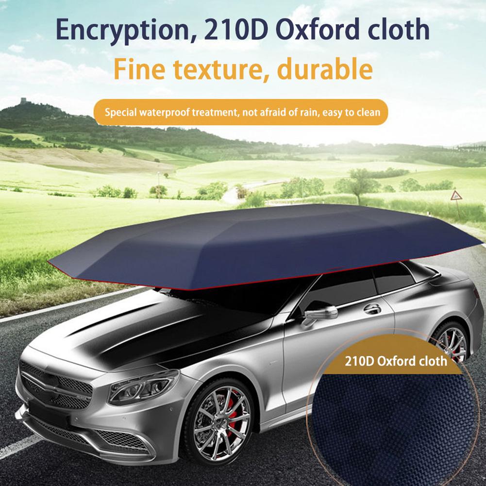 4.2x2.1m Car Summer Sunshade Umbrella Fully Automatic Folding Roof Summer Sunscreen Shed Remote Control Portable Canopy Cover