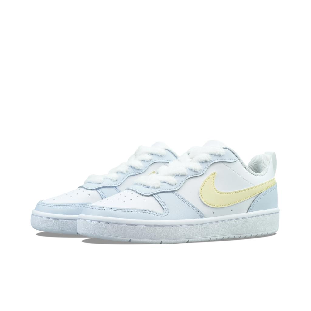 Nike Court Borough Low 2 Abrasion Resistant Low Top Casual Skate Shoes Women's Blue White BQ5448-100(Team1423-)