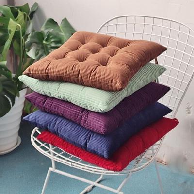 Warm Corduroy Strap Chair Cushion - Solid Color, Comfortable Chair Pad for Autumn and Winter