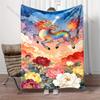 Multiple Sizes Qilin Flying In Colorful Clouds Blanket Suitable for Home Bedroom Sofa Travel Camping Blanket Various Sizes Gifts
