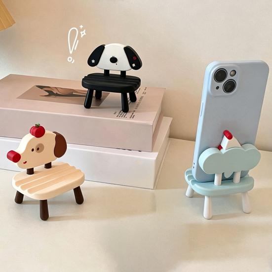 Mini Chair Phone Stand Cartoon Tablet Holder for Desk Cute Doll Chair