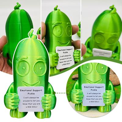 Emotionale Unterstützung Pickles Nuggets Gurke, 3D gedruckte lustige geschnittene Pickles Nuggets Gurke, Pickles Puppe mit positiver Karte, Home Decor Geschenke