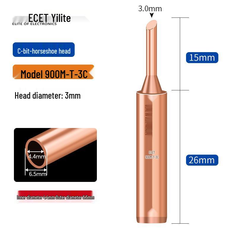 Nichtmagnetisches Reines Kupfer-Lötkolbenspitzen-Set für 936 Lötstation - Ideal zum Schweißen von Lautsprechern