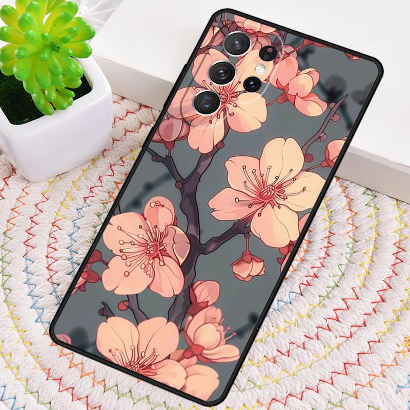 Cherry Blossom Bumper Phone Case for Samsung Galaxy note 10 pro S26 Ultra S23 S24 FE S25 S21 S22 PLUS shockproof Cove