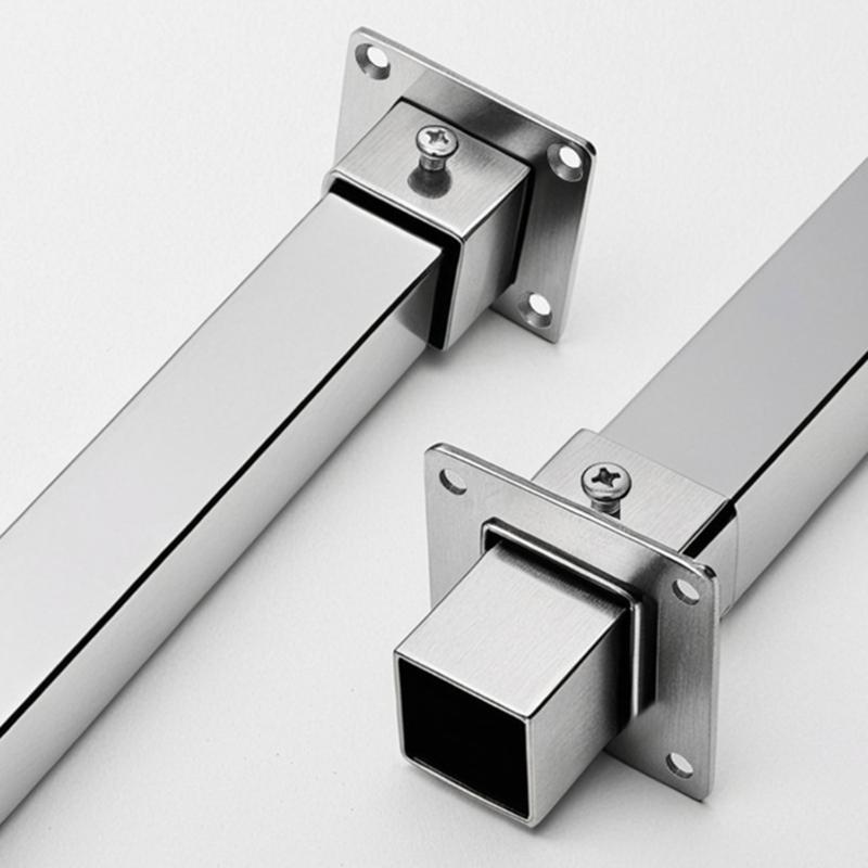 Universal Wall Mounted Pipe Bracket Heavy Duty Steel Construction Side Mount Flange Base Brackets For Closet Rod