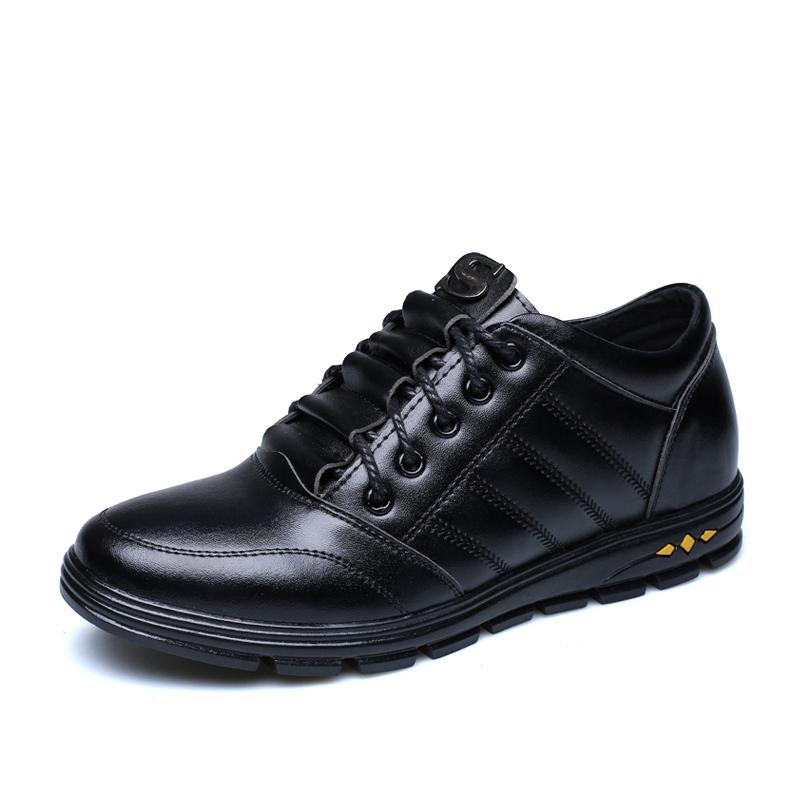 Mode 2019 Marke Herren Lässige Mode Atmungsleder Höhenerhöhung Elevator Schuhe Frühling Schnürschuhe Herren 6CM Zapatos Hombre fgb789
