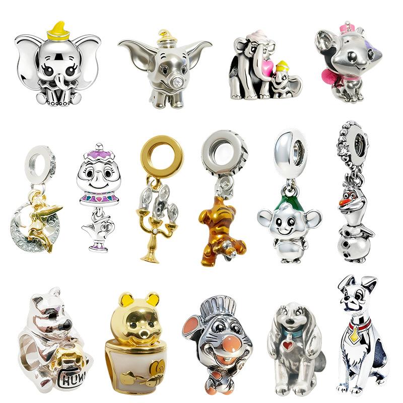 Charm Beads, Beauty and the Beast Lumière Dangle Charm& Dumbo Charm,Fit Pendant Bracelet Women Jewelry Gift