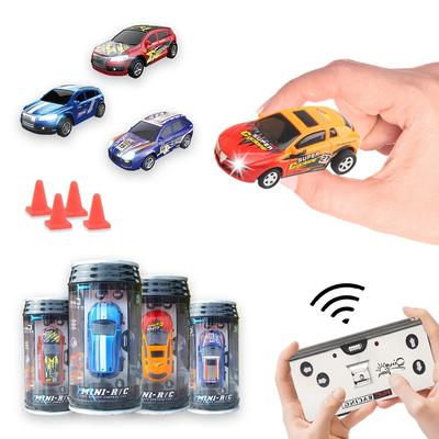 Mini-Elektro-RC-Auto, Cola-Dose, Geschwindigkeit, Funkfernbedienung, Mikro-Rennauto mit LED-Leuchten, Autospielzeug, Geschenke für Jungen und Mädchen