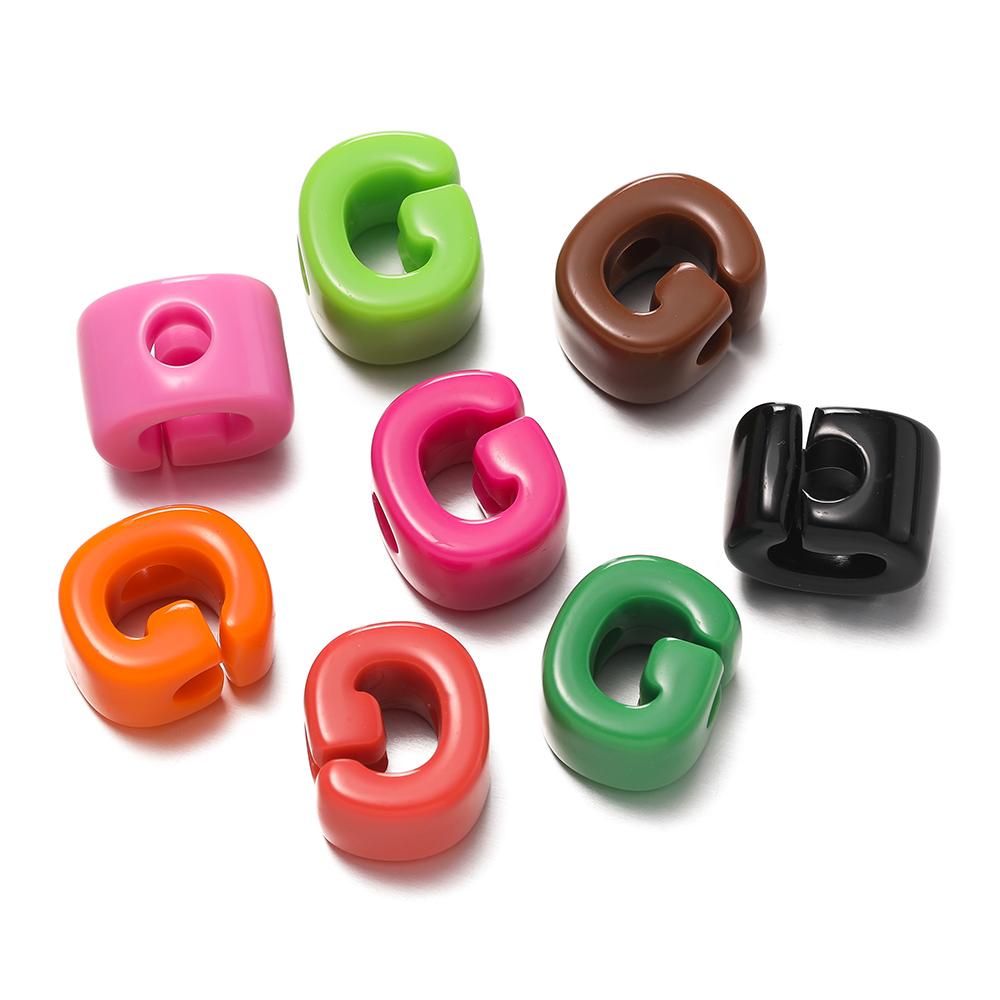 5Pcs A-Z Acrylic Big Hole Letter Beads Mix Colour Loose Spacer Beads for Making Key Chain Bracelet DIY Craft Jewelry Accessories