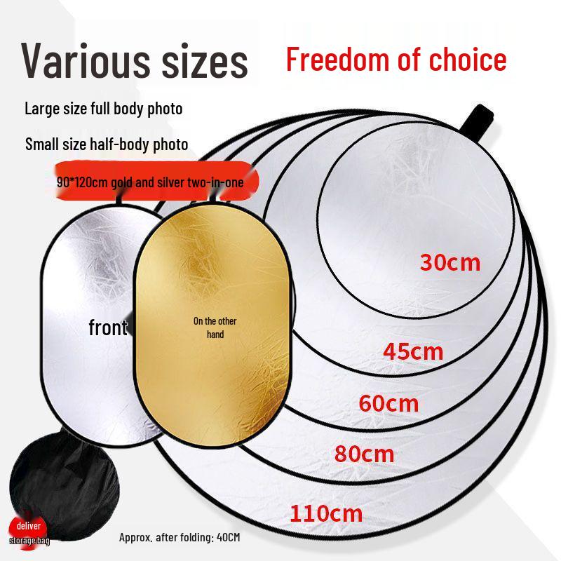 Large Foldable Reflector for Streaming, Photography, Travel & Camping