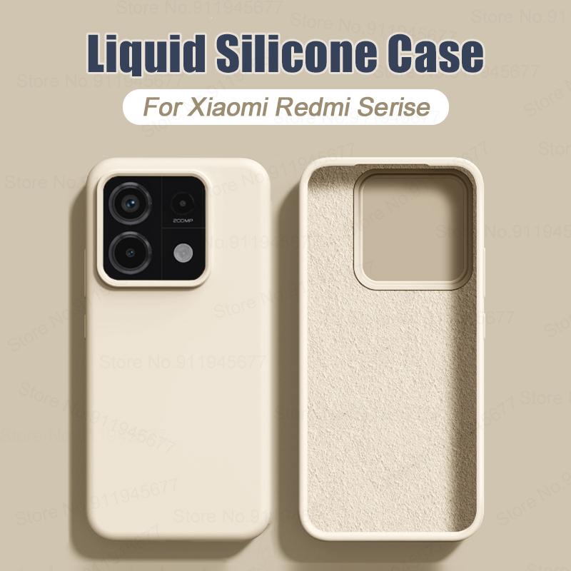 Liquid Silicone Case For Xiaomi Mi 14 Ultra 13T 13 Lite 12T 12S 11T Redmi Note 13 12 11 10 Pro Plus 5G 13C Shockproof Soft Cover