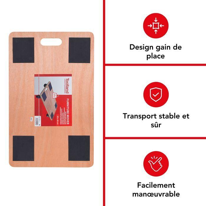 Transporteur de meubles - toolland - 650 x 400 mm - 4 roues pivotantes - charge max. 400 kg