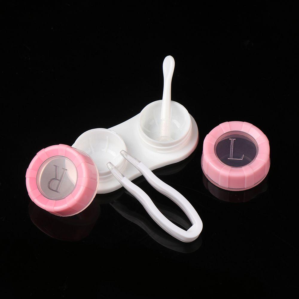 Portable Square Solid Color Container Holder Mirror Cover Contact Lens Case Storage Soaking Box