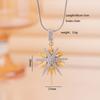 Fashion Temperament Stainless Steel Inlay Zircon Shiny Octagonal Star Pendant Necklace for Women Exquisite Charm Jewelry Gifts