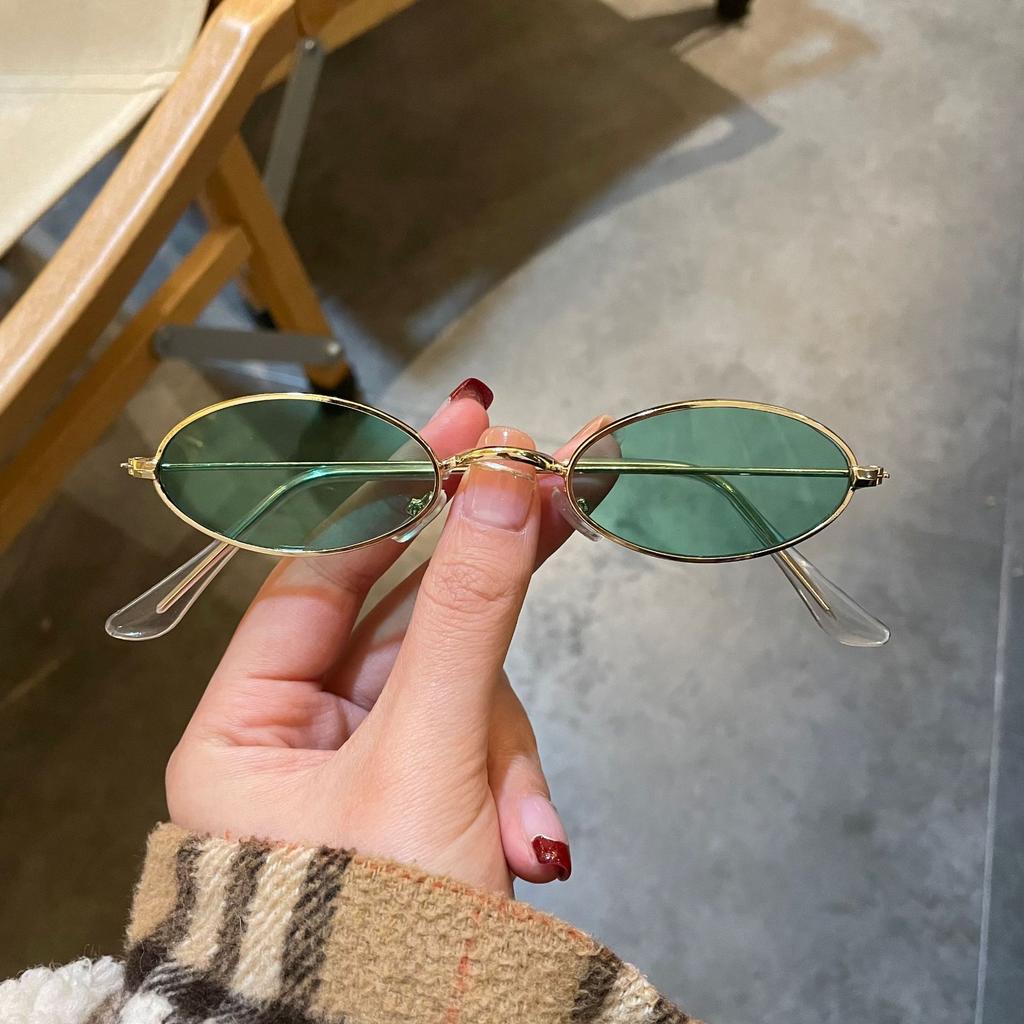 New Unisex Retro Small Frame Oval Sunglasses Fashion Design Sun Glasses Summer Vintage Shades Eyeglasses Women'S Fashion Glasses