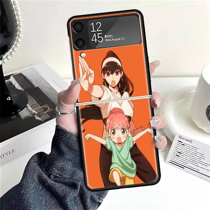 Anime S-Spy Family Anya Cases For Samsung Galaxy Z Flip 4 5 6 7 3 Z Flip7 Flip6 Flip4 Flip5 Flip3 5G Hard Shockproof Fundas Cove