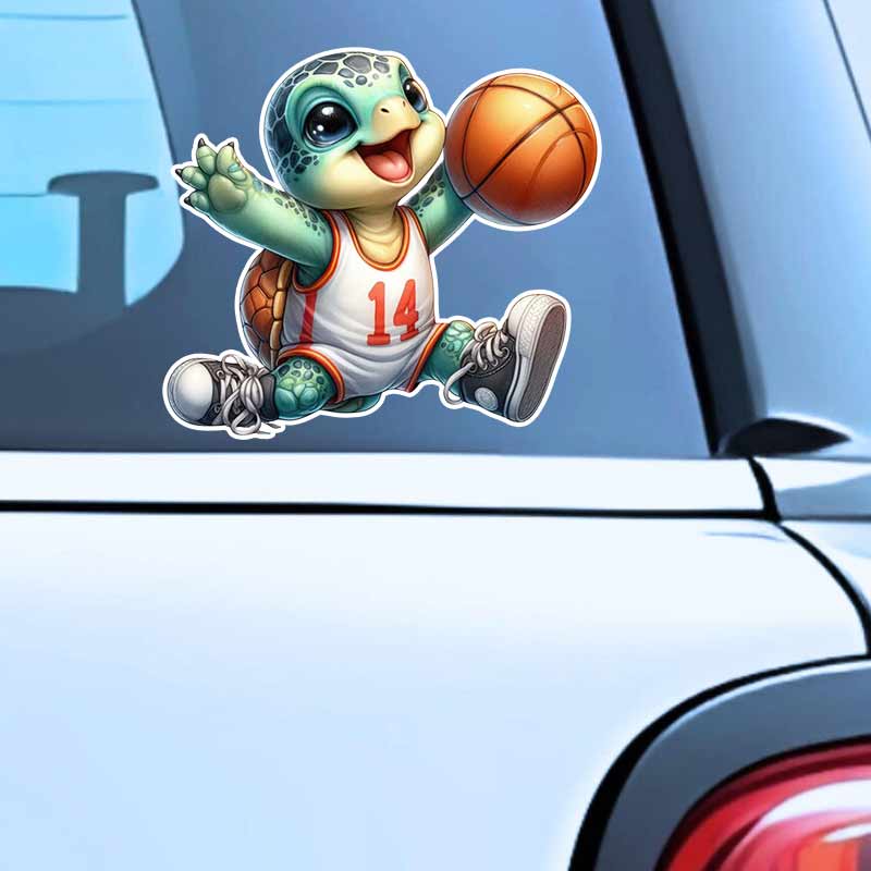 Car Sticker Animal Playing Basketball Waterproof Vinyl Decals Auto Body Window Bumper Decor Motorcycle Helmet Stickers TM217