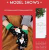 Women's Winter Touchscreen Knitted Cartoon Christmas Gloves – Warm and Thick Five-Finger Design