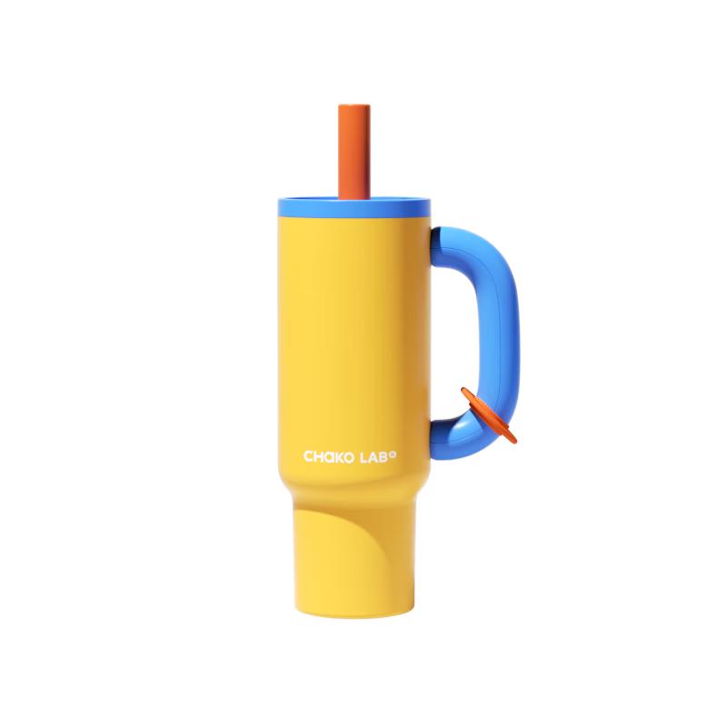 Термостакан из нержавеющей стали с крышкой и трубочкой, 1100 мл