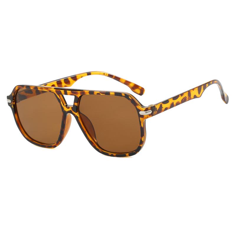 2024 Double Beam Square Sunglasses: Simple European & American Fashion, Trendy for Women