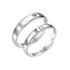 Adjustable Couple Ring Set Forever You Geometric Design Vintage Style Plated Unisex Jewelry Valentines Day Gift
