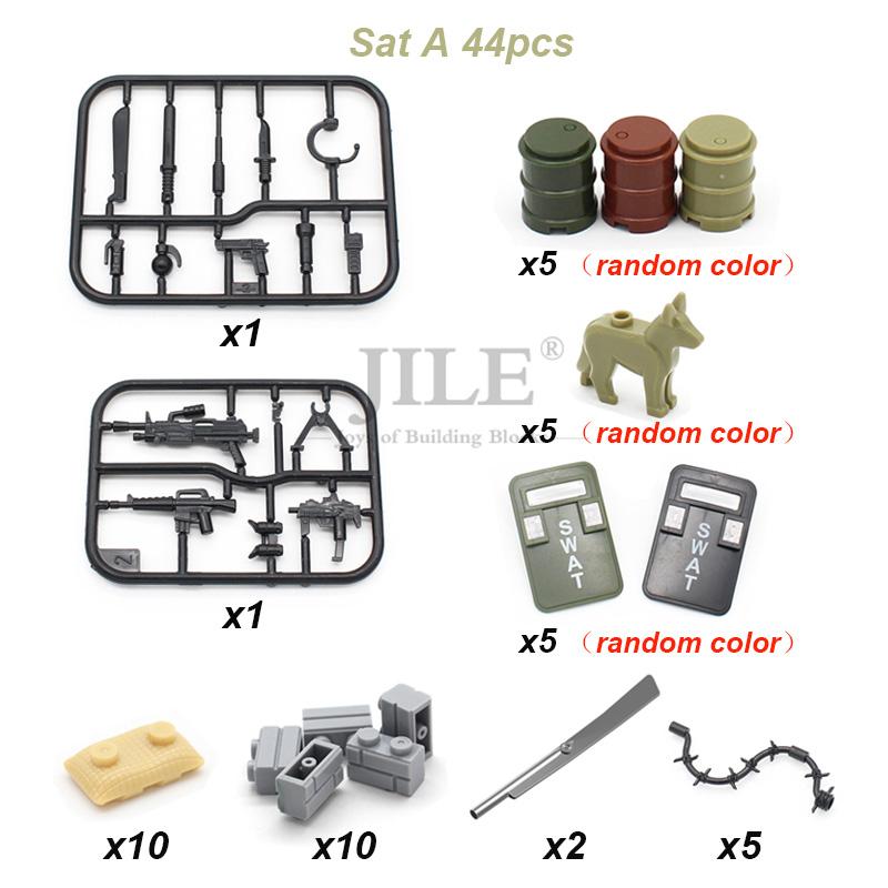 MOC Commando Special Forces Army Soldier Figures Military Base Barbed Wire Weapon Equipment Sandbags Bricks Building Blocks Toys