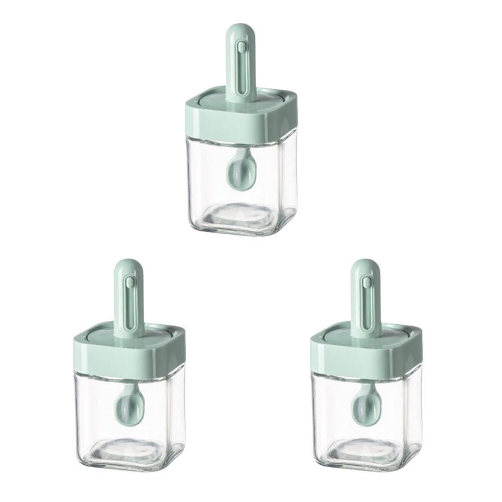 3Pcs Leakproof Glass Seasoning Bottle Moisture-Proof Spice Jar Portable Salt Container  for Home