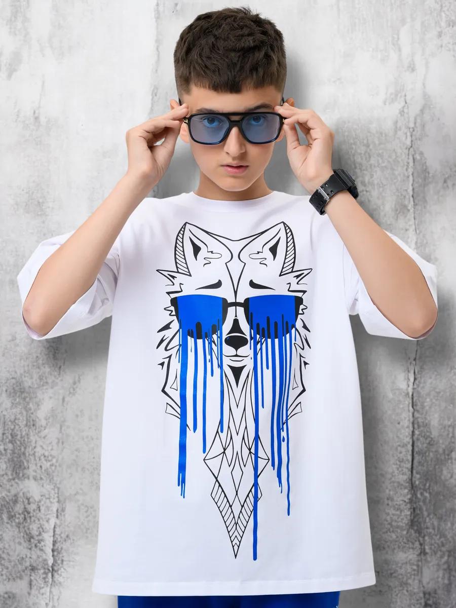 Sporty hip hop loose oversized t-shirt with print XL