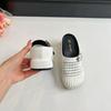 Sheepskin Version~ Inner Heightening Women's Shoes Woven Hollow Thick Heel Muller Shoes 2025 Summer New Models Not Tired Feet Cool Slippers