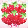 3pcs/6pcs Strawberry Aluminum Film Balloon Birthday Party Supply Summer Fruit Party Baby Girl Baptism Decoration Matte Balloons