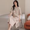 Pajamas Women's Pajamas Skirts Summer Summer Cotton Short Sleeves Thin Long Stripes Casual Wear Loungewear