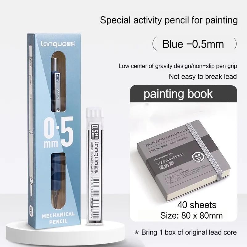 Automatic Mechanical Pencils 0.7/0.5/0.3mm Press-Free 2B/HB Lead Art Sketch Drawing Supplies Automatic Pencil Writing Stationery