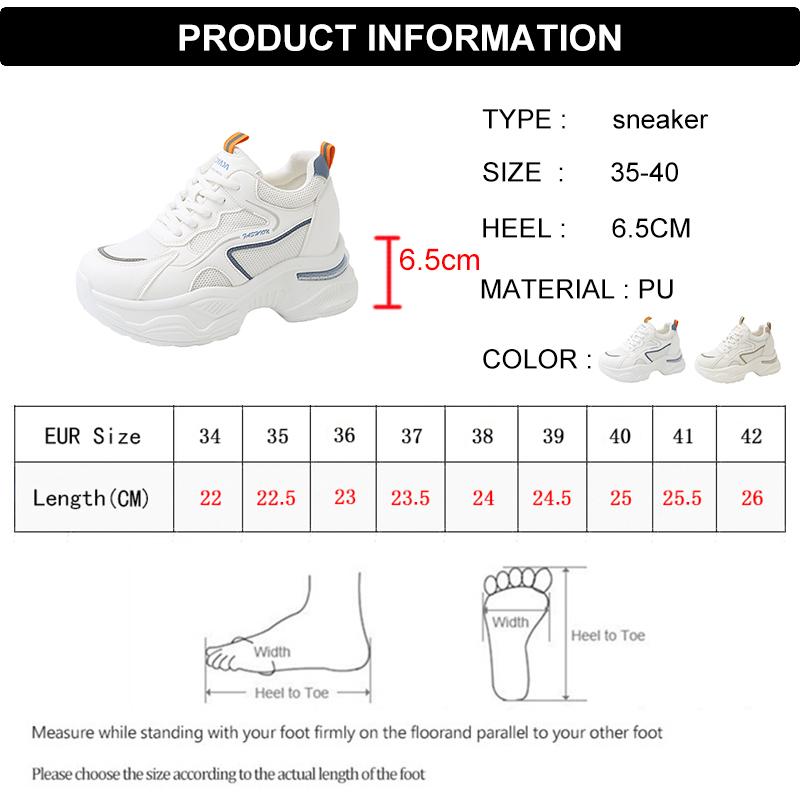 Fashion Fashion White Platform Sneakers for Women 2025 Lace Up Breathable Sport Sneakers Woman Non Slip Thick Bottom Vulcanized Shoes