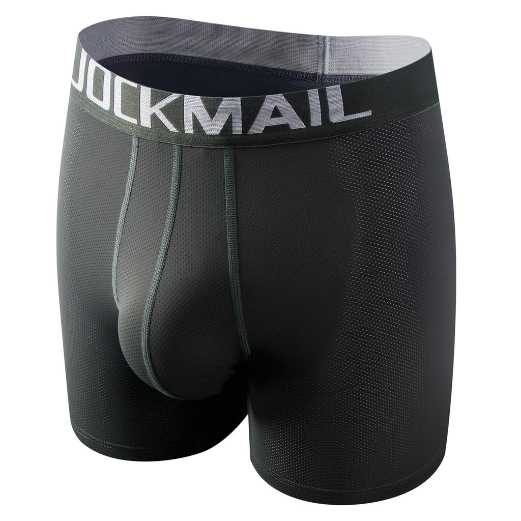 Boxer JOCKMAIL atmungsaktive Mesh-Unterhose mit langen, flachen Ecken, niedrige Taille, Sport-Hodensack für bequeme Boxershorts, tägliche Freizeit, bequeme Badehose