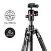 Vitec Manfrotto Befree Advanced Aluminum Black L Tripod Kit 8kg Load 151cm Full 40cm Folded Head 4-Section MKBFRLA4BK-BH, Capacity, Height, Length,