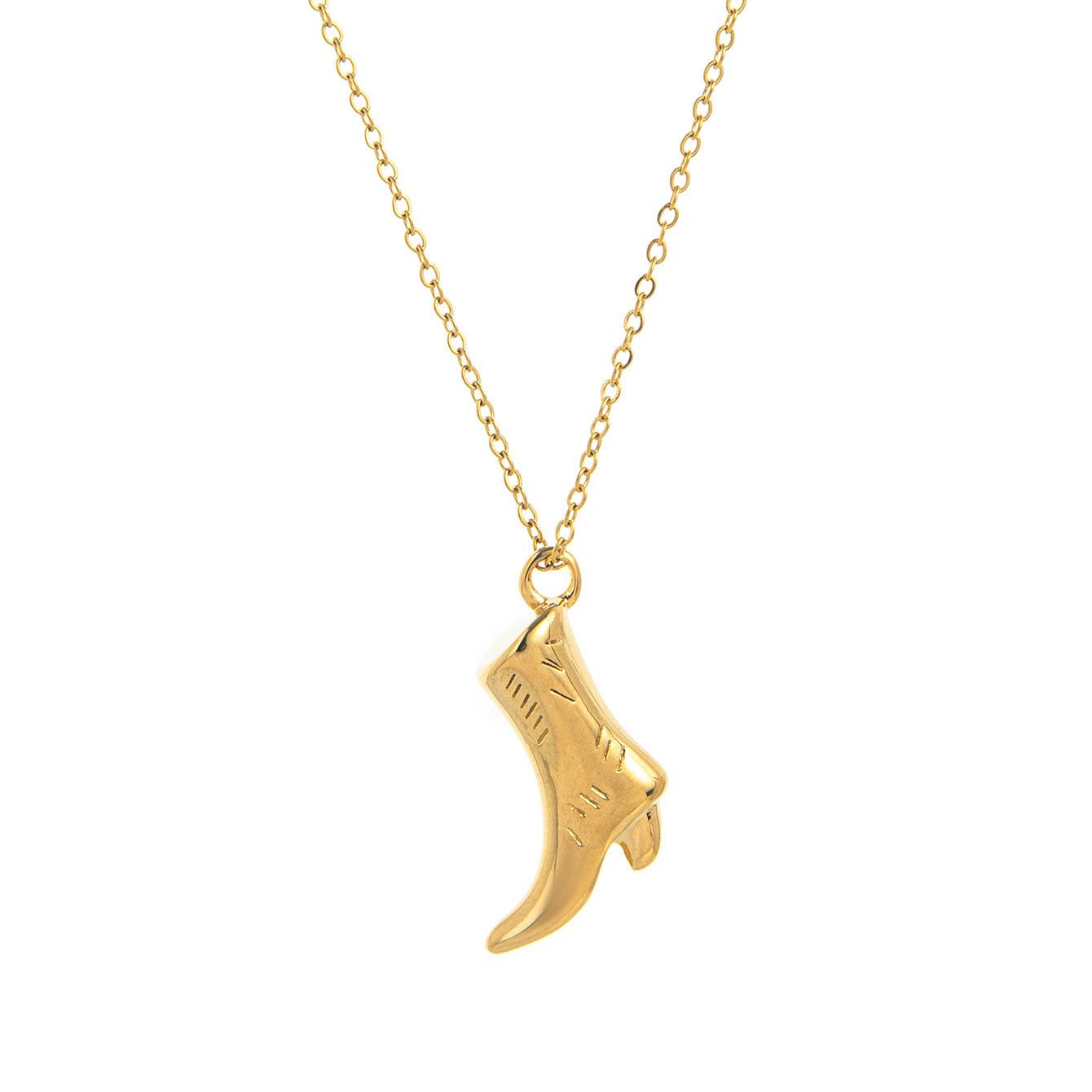 18K Gold-Plated Stainless Steel Cowboy Boot Earrings - Western Geometric Dangle for Women