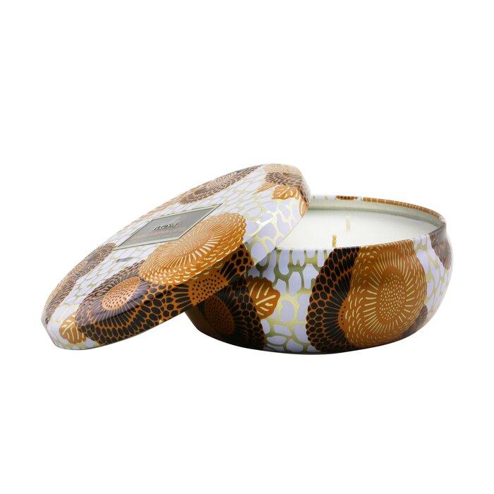 

Voluspa - Декоративная оловянная свеча с 3 фитилями - Тыквенный латте со специями